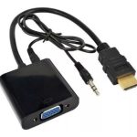 Convertidor VGA a HDMI con Cable Activo + 3.5 Metalico